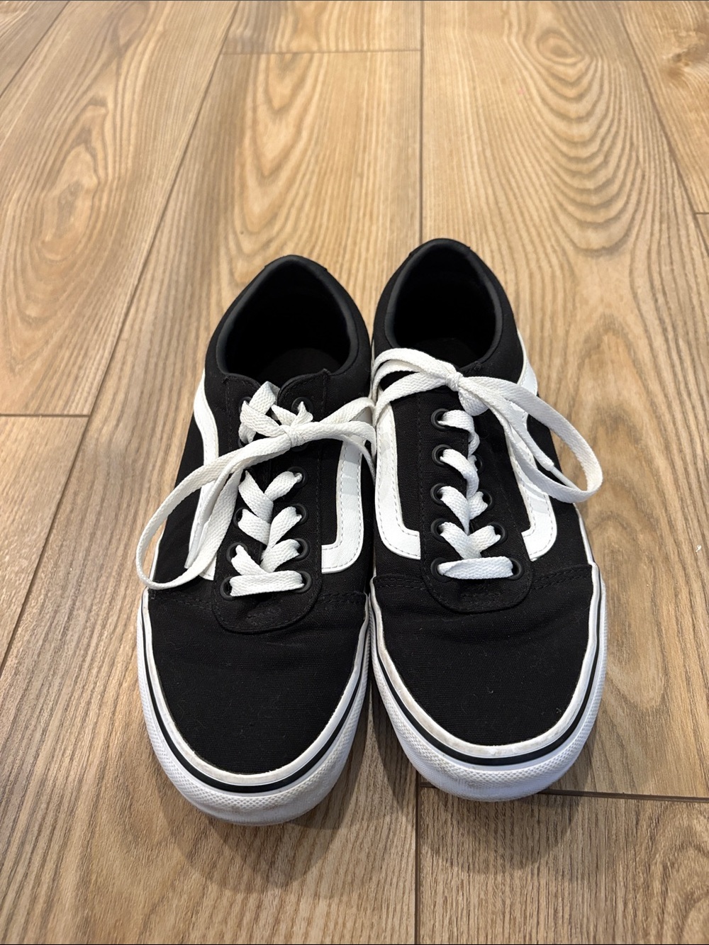 Vans Black and White Old Skool Canvas Sneakers - Women